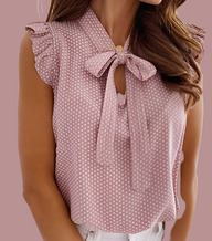 Chemise noeud fleuri, 3 coloris, 6 GRANDES TAILLES