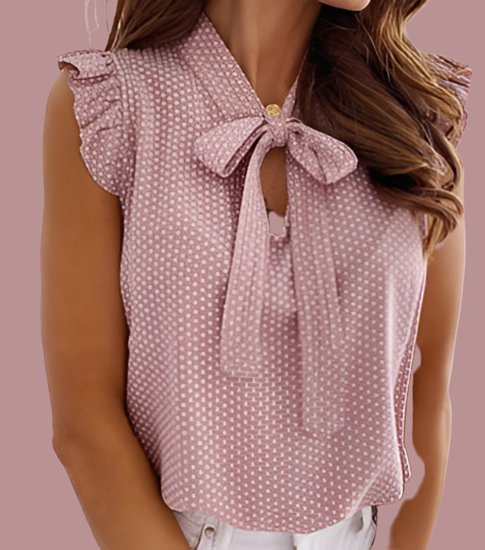 Chemise noeud fleuri, 3 coloris, 6 GRANDES TAILLES
