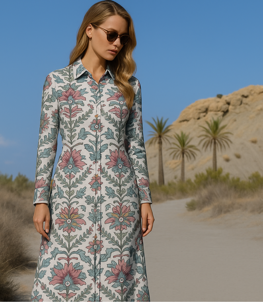 Vestido SOPHIE camiseros, 6 estampados tallas(36-50)