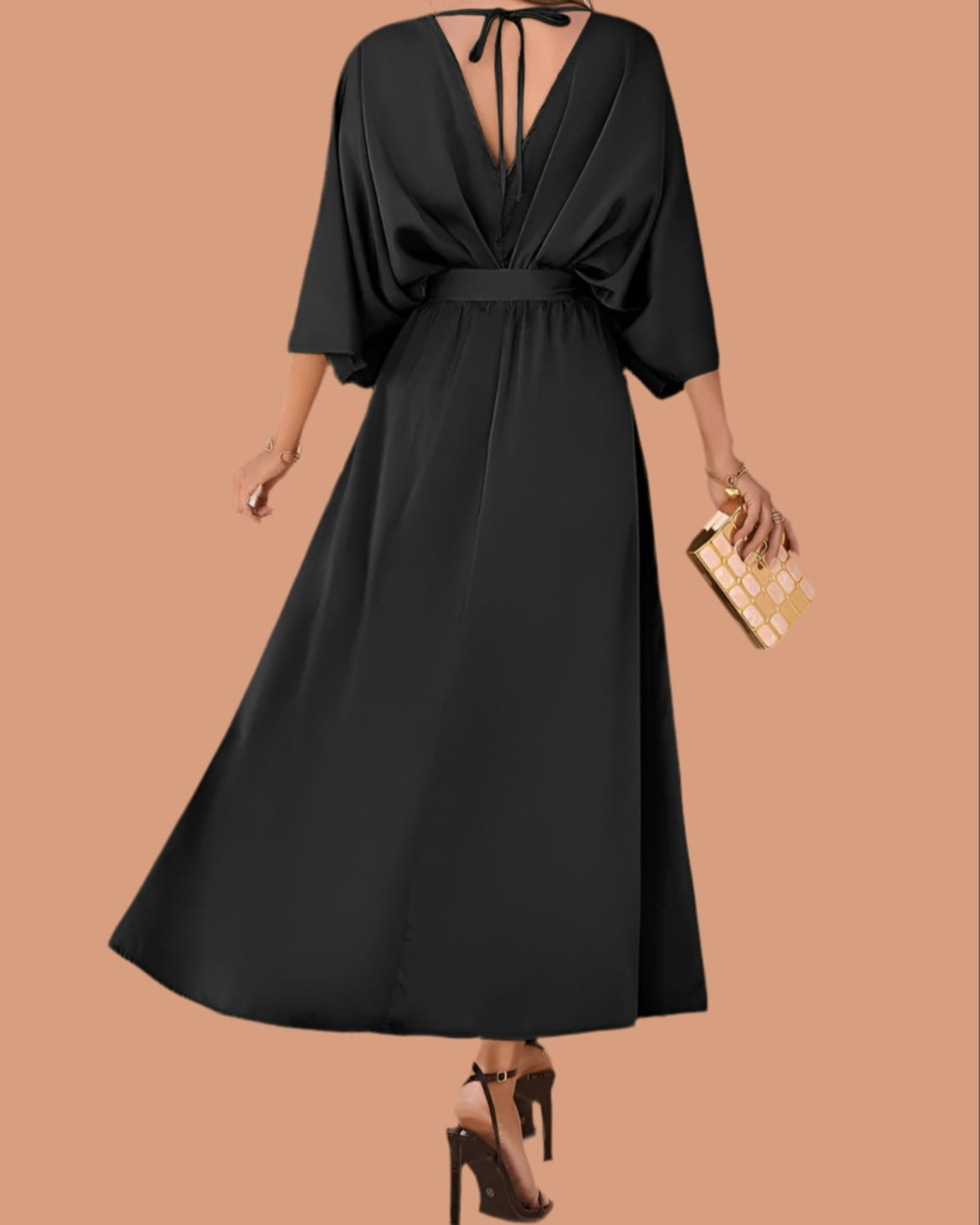 Mintlis mujer satén, vestido Giovanni, 4 colores, tallas(36-46)