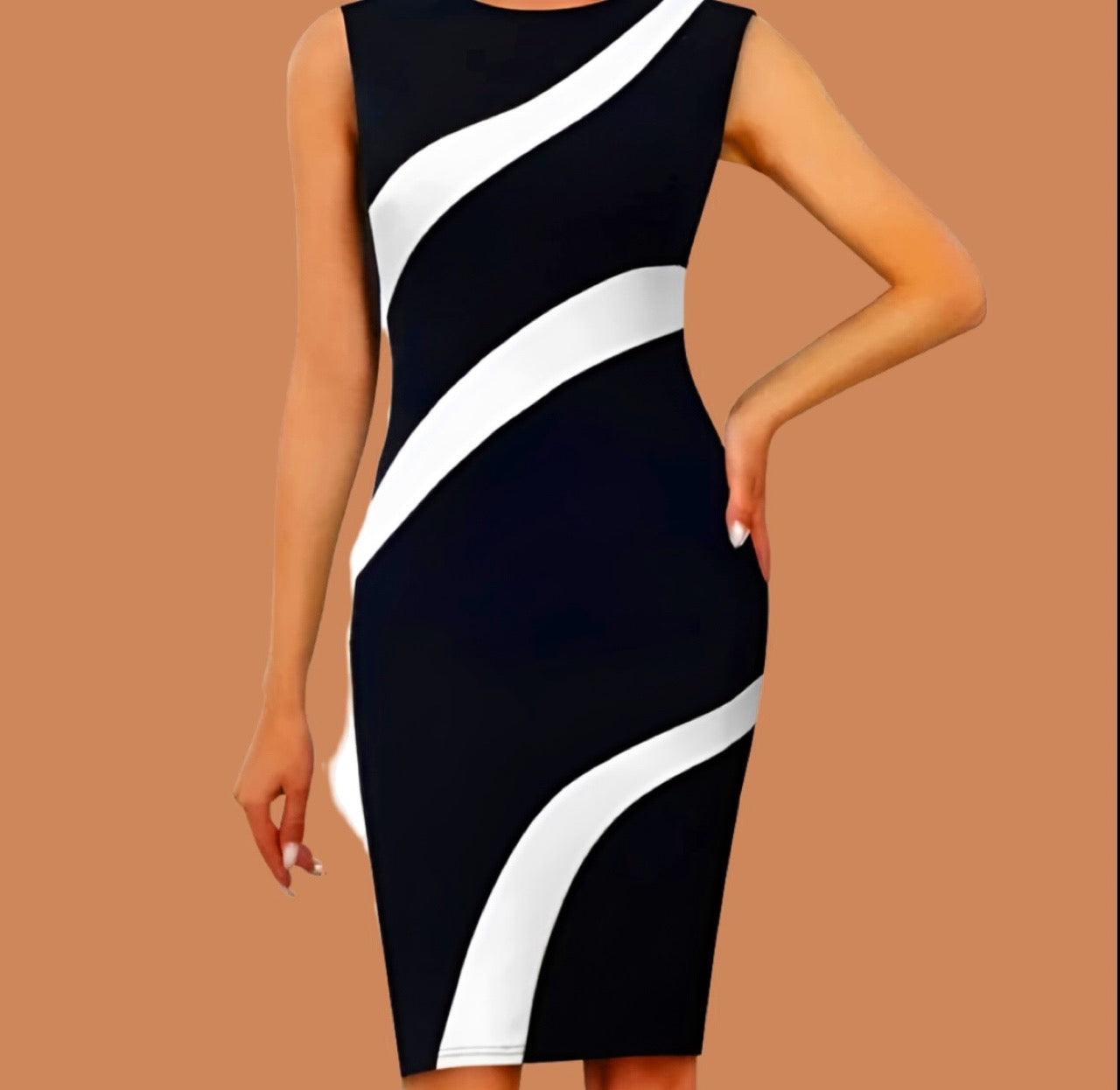 Vestido Nicole de algodón licra,spandex, 2 colores, 6 tallas