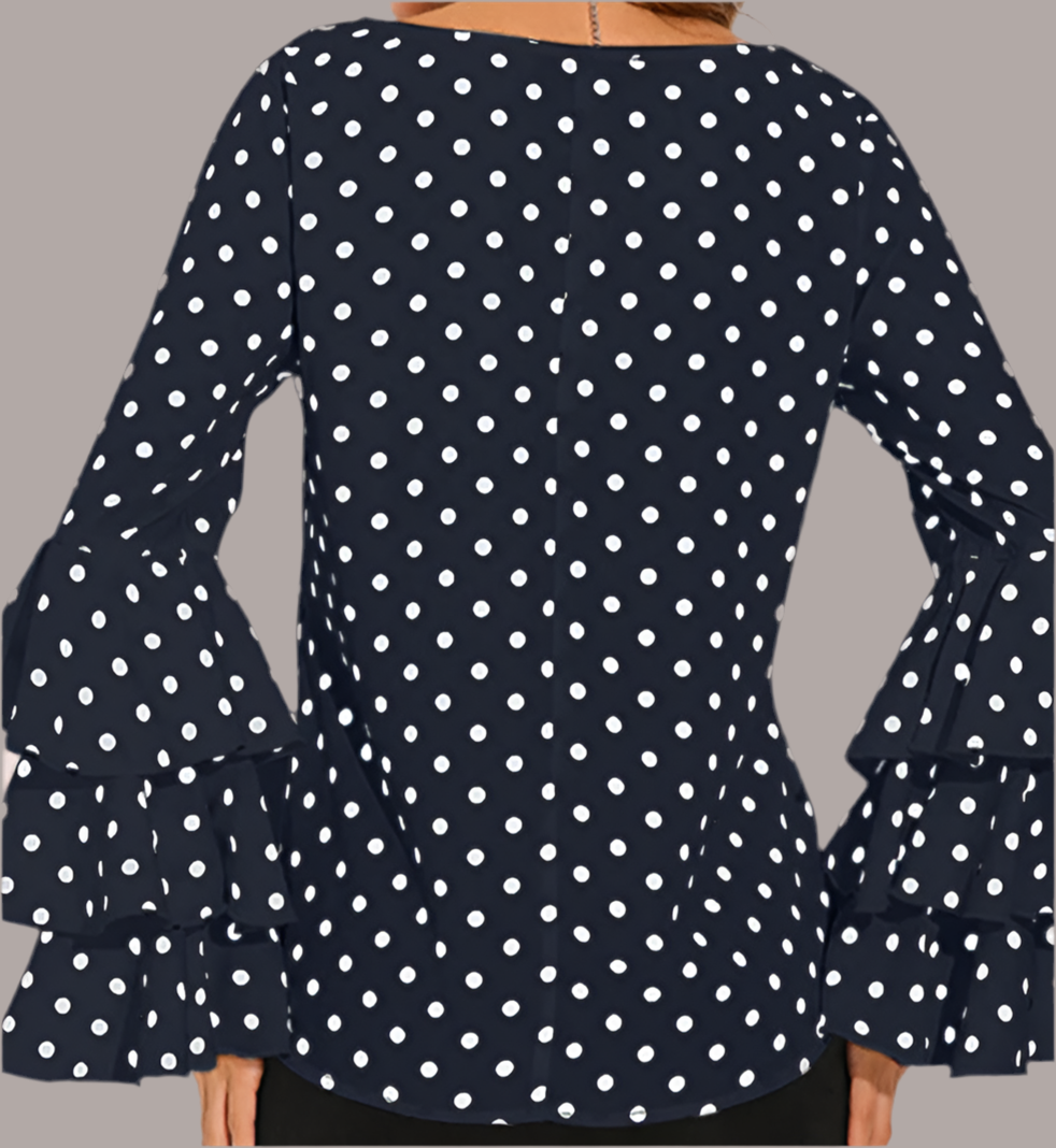 Camisa Ronda volantes mezcla algodón licra , 4 colores, 8 tallas 38-50