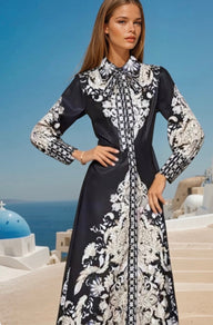 Mintlis mujer algodón estampado satinado, vestido Valerie, tallas (36-46)