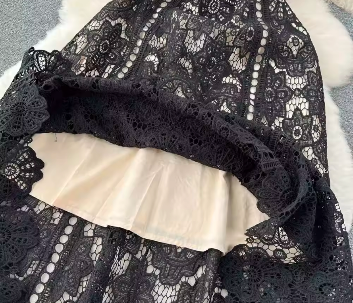 Vestido Zaira de encaje y bordado tallas (36-48)