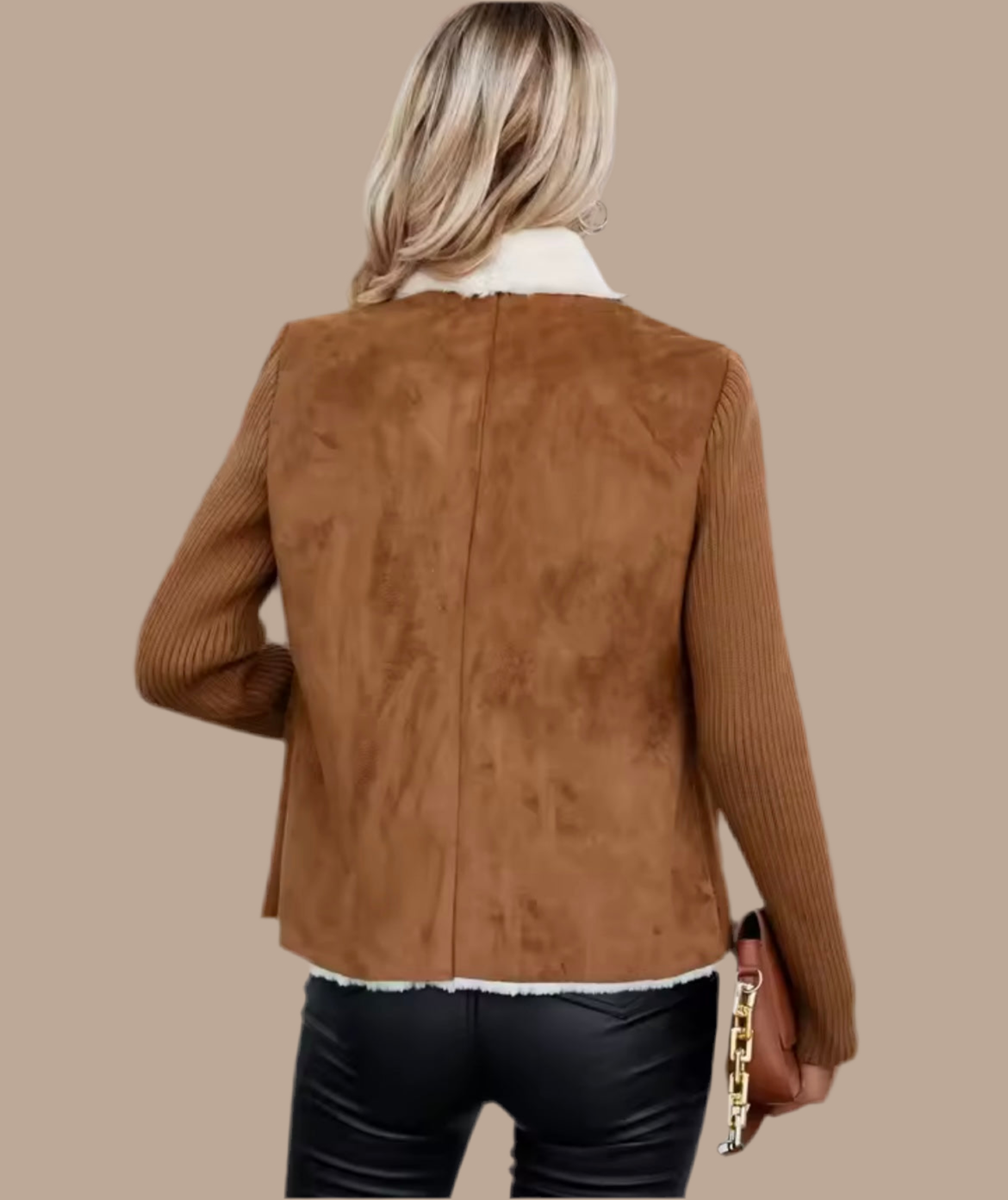 Mintlis mujer, punto y polipiel, chaqueta Laila, tallas (36-46)