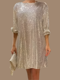Mintlis mujer, glitter vestido Silvana lentejuelas,7 colores, tallas (36-44)