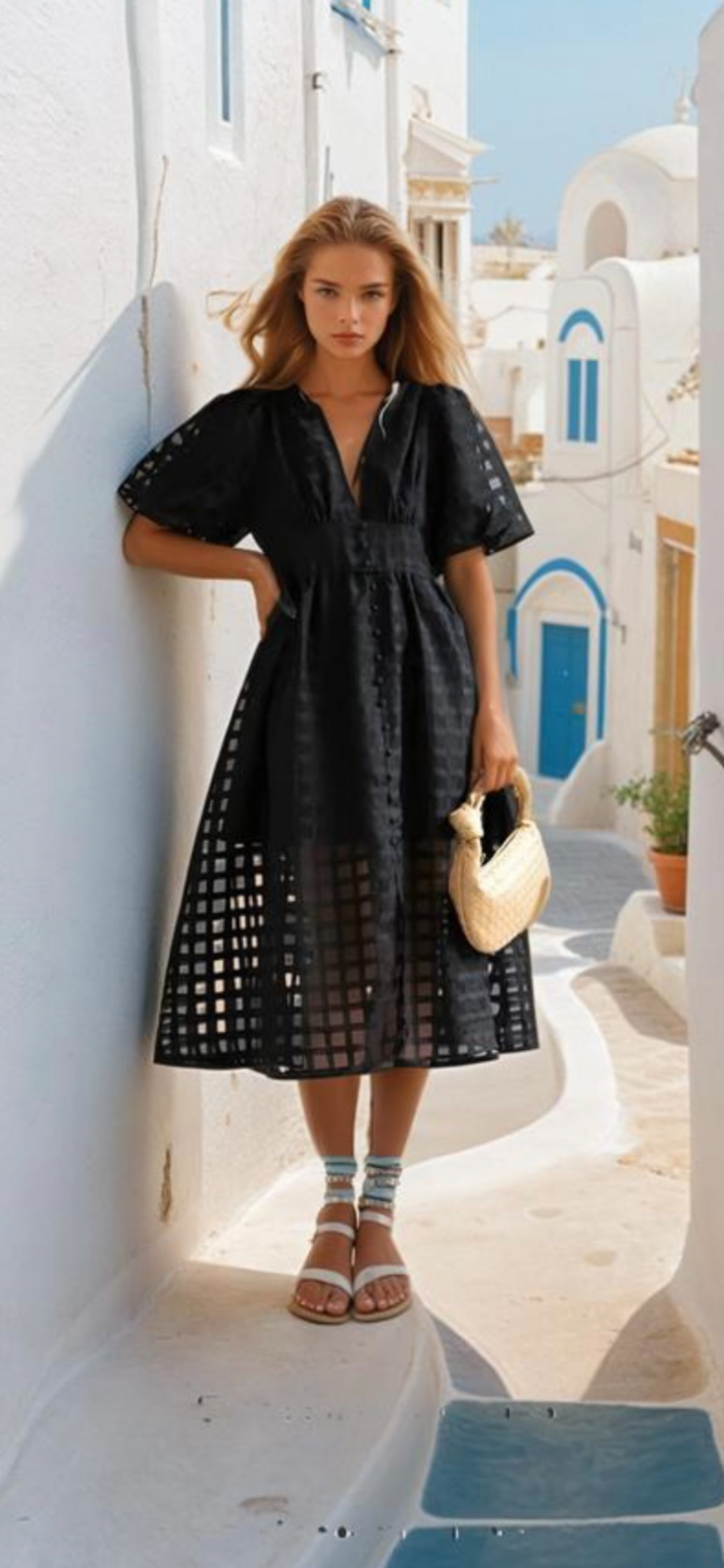 Vestido Kent party, mangas abullonadas, 3 colores y tallas (36-44)
