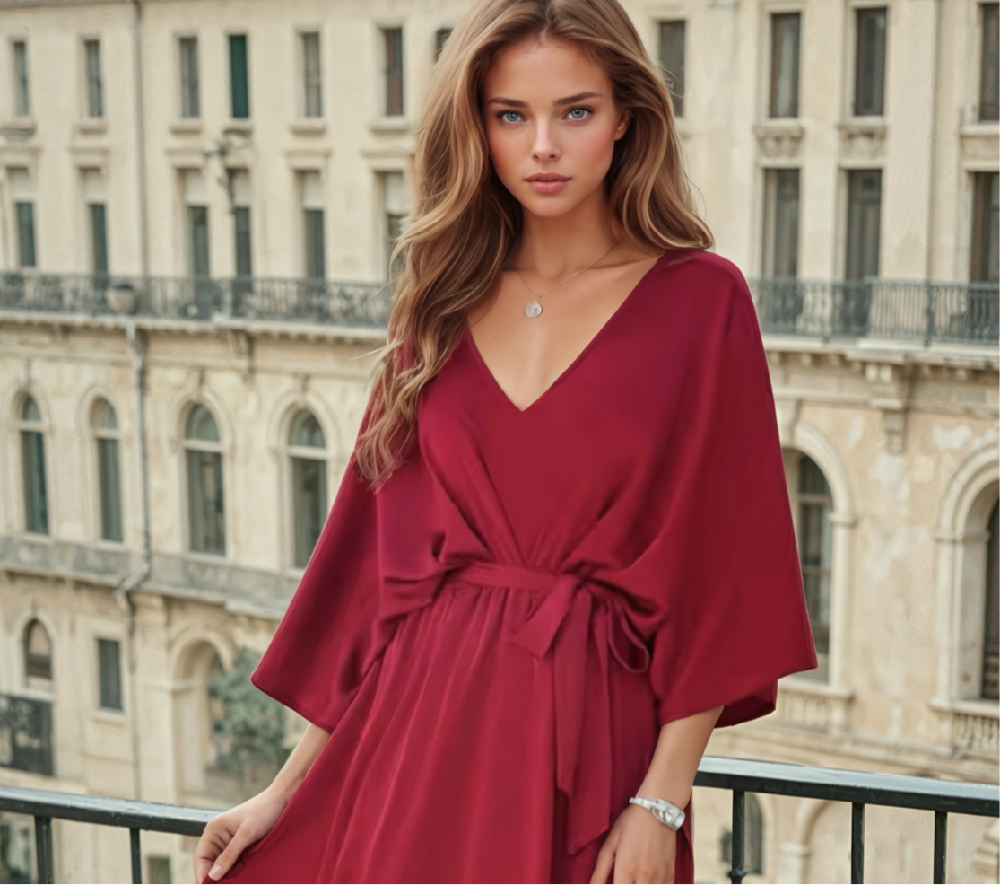Mintlis mujer satén, vestido Giovanni, 4 colores, tallas(36-46)
