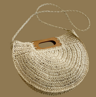 Bombai Raffia Basket, 2 colors, hand handle, shoulder handle Size 33x6x27.5cm