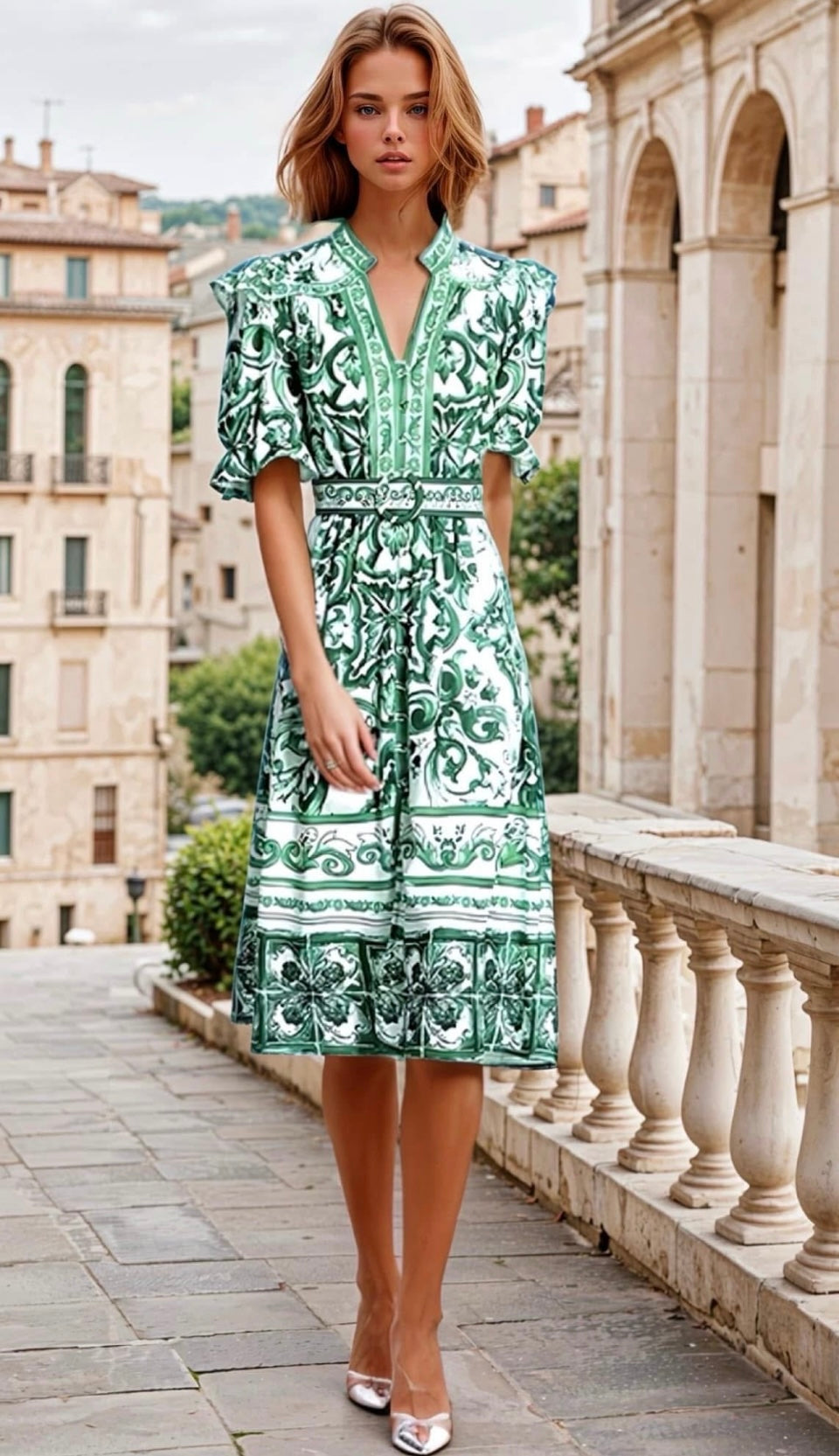 Mintlis mujer, algodón vestido Menta, tallas (36-46)