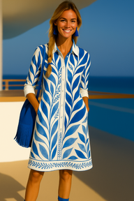 Vestido Mares Azules rayas camisero, 4 estampados, rayas y flores, tallas (36-48)