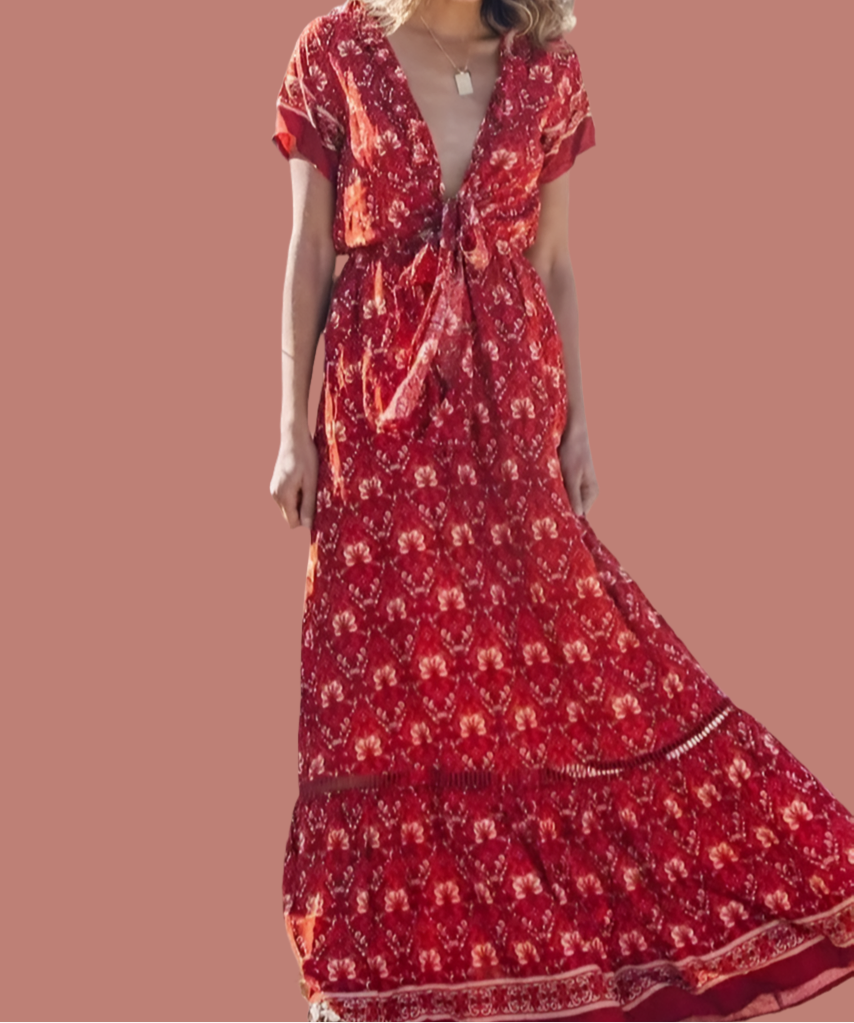 Vestido Diana cruzado de algodón estampado, 4 tallas