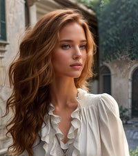 Chemise en coton brodé Ambre, 5 tailles