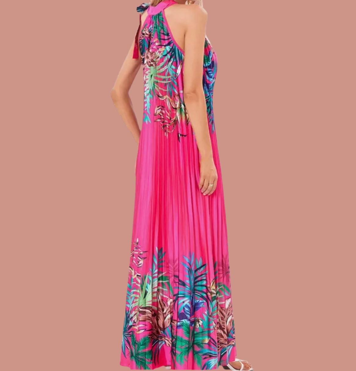 Amanda pleated dress with shift collar, 2 colours, 5 sizes (36-46)