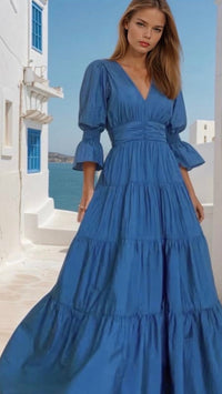 Vestido Lanberty, algodón licra, tallas (36-50)
