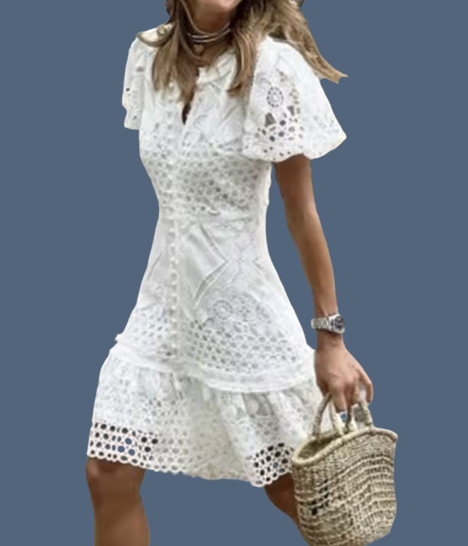 Mintlis mujer, algodón de bordado y brocado, vestido Jakeline, talla (34-42)