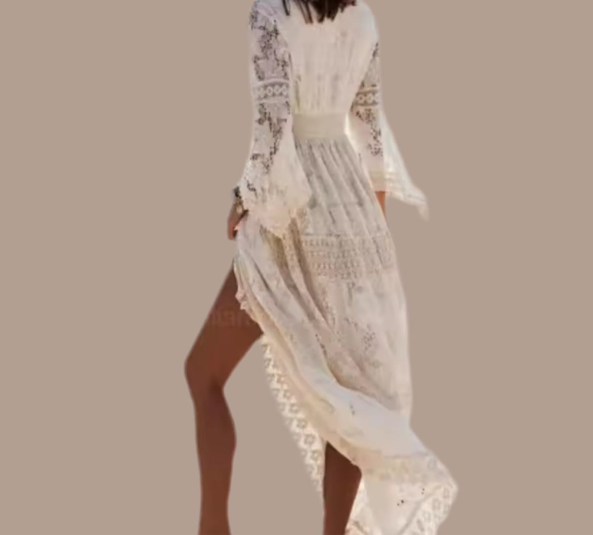 Mintlis mujer, bordado encaje, vestido ibicenco, 2 colores,tallas (36-42)
