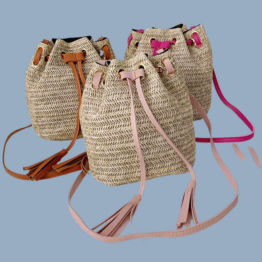 Bolso bandolera shopping bag Gabriela rafia, 3 colores
