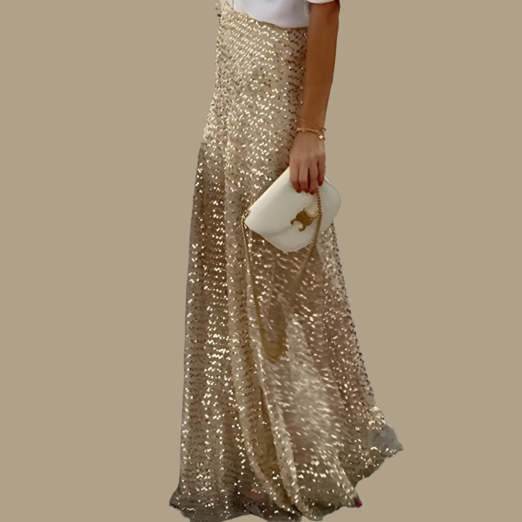 Mintlis mujer lentejuelas falda sequin dorada, tallas (36-48)