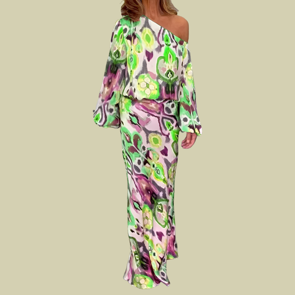 Vestido Isabella asimétrico punto strech y cintura elástica, 6 colores, 5 tallas