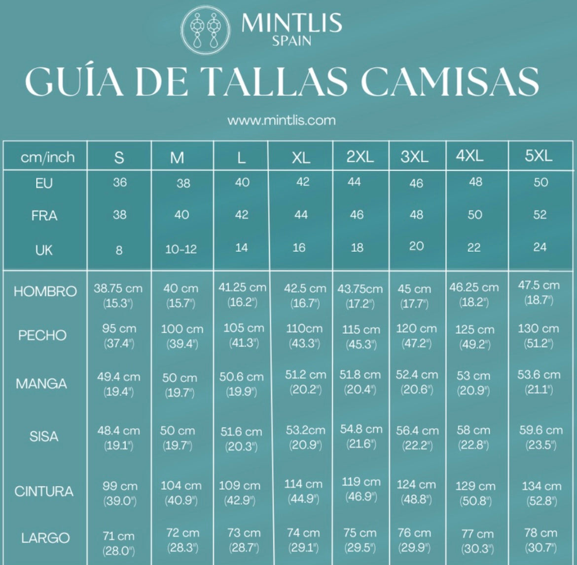 Mintlis mujer algodón camisa Jordania, 4 colores, tallas (34-46)