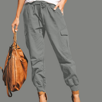 Pantalon cargo Genève coton stretch, élastique, 3 couleurs, 8 GRANDES TAILLES