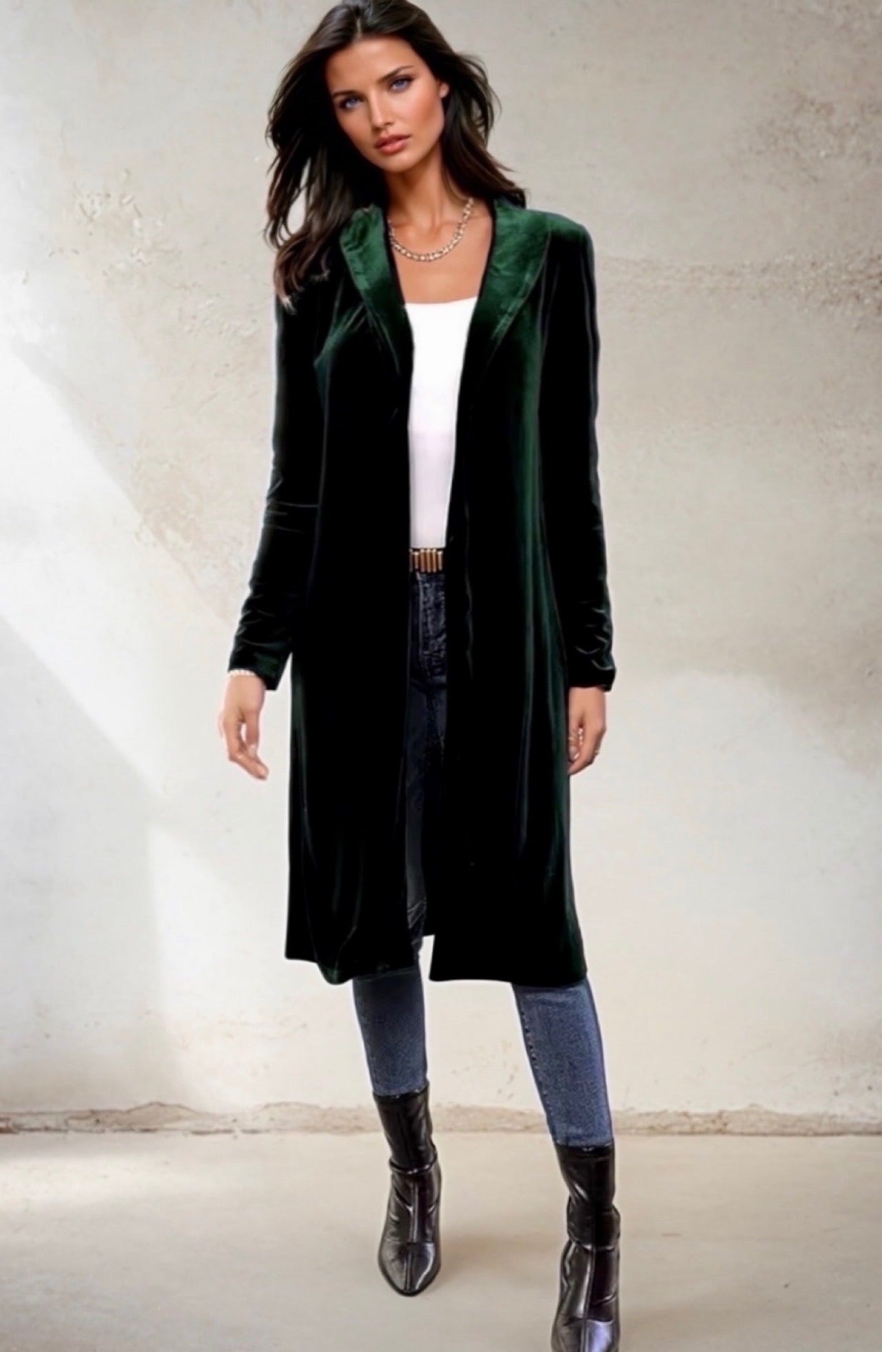 Manteau Natali 100% laine avec poches et doublure avec ceinture, 2 coloris, 6 GRANDES TAILLES