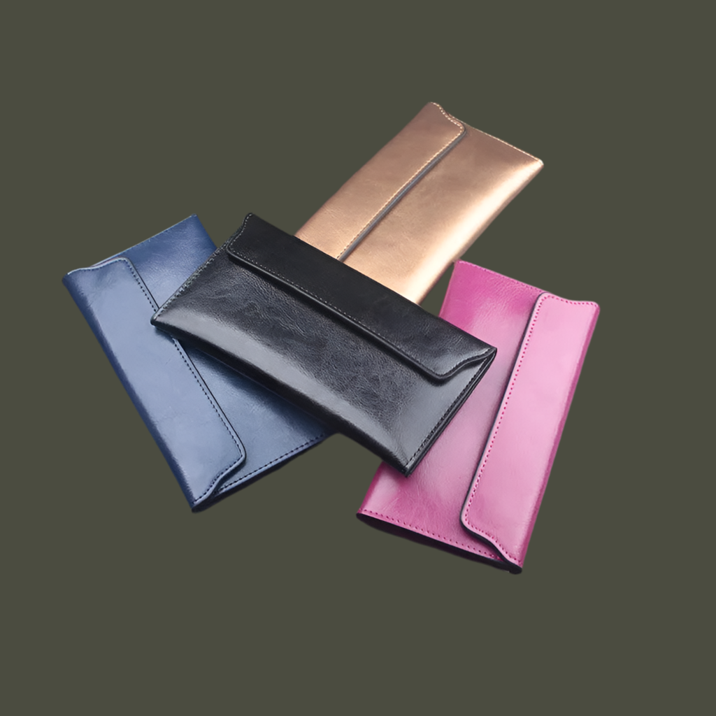 Pochette Carlota en cuir véritable, 5 couleurs