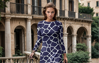 Vestido Baby azul algodón licra satinado elastane, tallas (36-44)