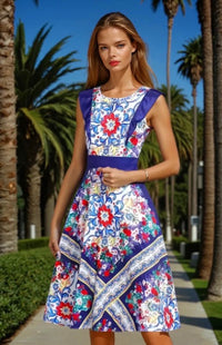 Mintlis mujer algodón satinado MIDI vestido Chao, tallas (36-46)