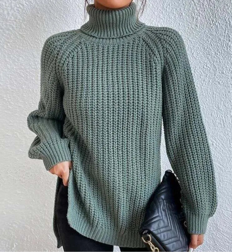 Mintlis mujer punto cuello vuelto Mirco, 5 colores, tallas (S-4XL)