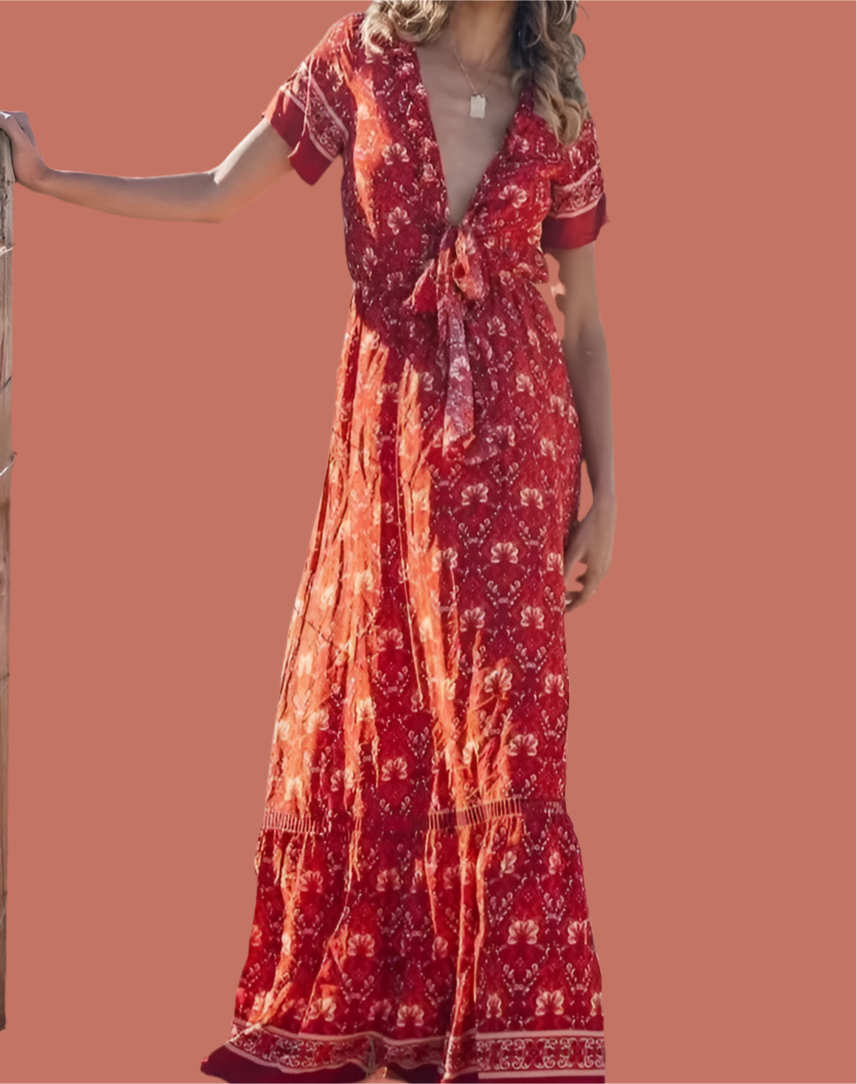 Vestido Diana cruzado de algodón estampado, 4 tallas