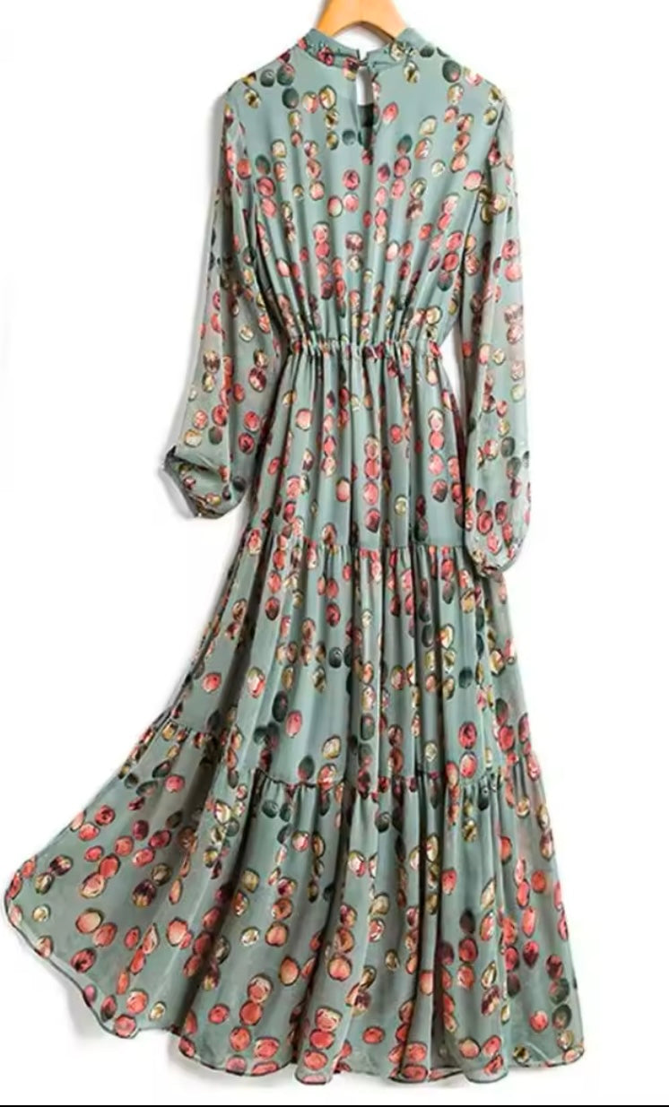 Mintlis mujer, gasa y seda estampado, 2 colores, vestido Attraction, tallas (36-48)