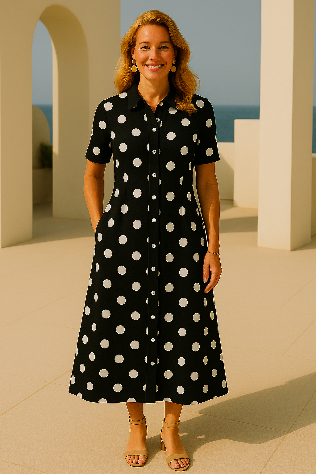 Mintlis women's, Italy viscose shirt dress, 6 prints, sizes (36-52)