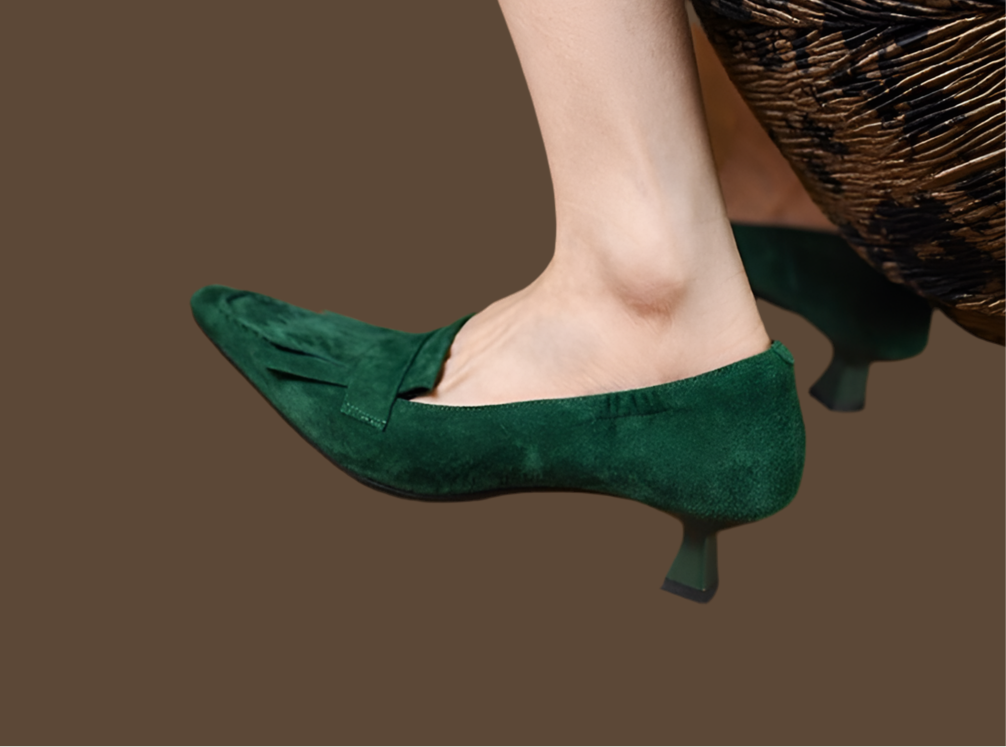 Zapatos Samantha de flecos de ante,2 colores, HECHOS A MANO