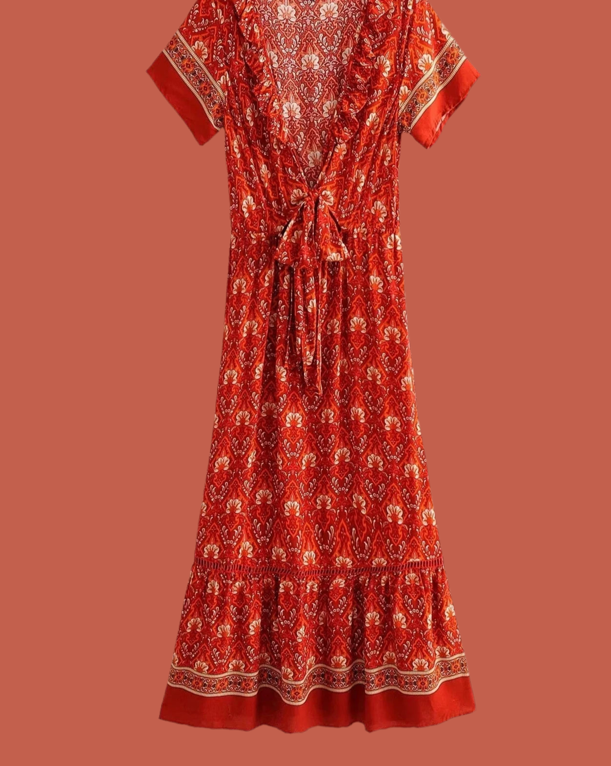 Vestido Diana cruzado de algodón estampado, 4 tallas