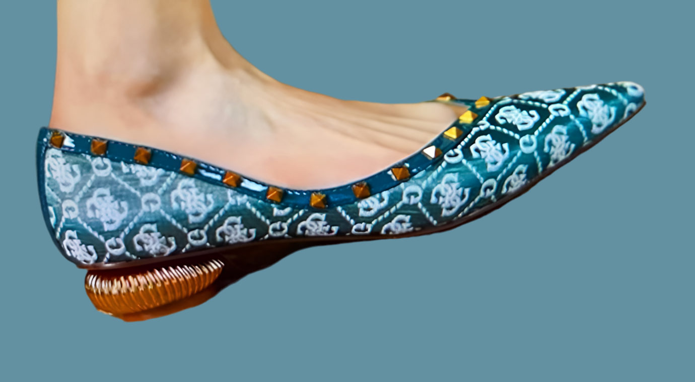 Zapatos Bombai gris y azúl