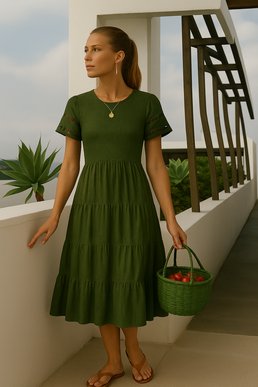 40% OFF cotton honeycomb dress Montealegre, 5 colors, sizes (36-50) made in Portugal