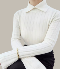 Mintlis mujer, punto de canalé, jersey New York, 7 colores, tallas (36-50)