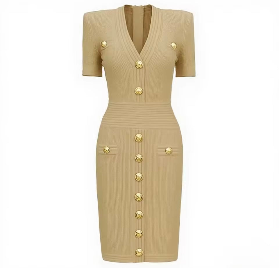 Vestido Cameron de punto de licra spandex adelgazante, 6 colores, tallas (36-46) made in Oporto
