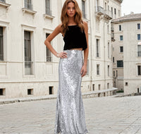 Mintlis women, sequin skirt Sequin silver, sizes (36-48)