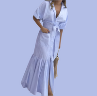ZANZEA – robe à col carré pour femmes, tenue de soirée, manches bouffantes, boutons, à volants, ourlet, mode été, 2023