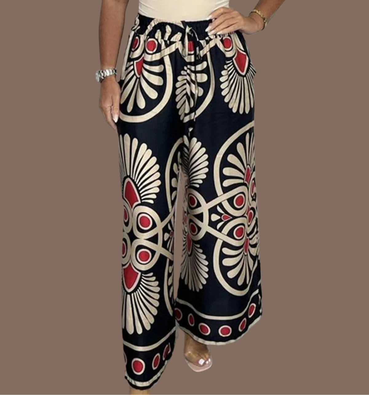 Pantalon Friday cintura elástico satinado, 5 colores, tallas (36-46)