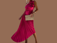 Mintlis pleated chiffon, asymmetrical Sicilia dress, 4 colours, sizes (36-44)