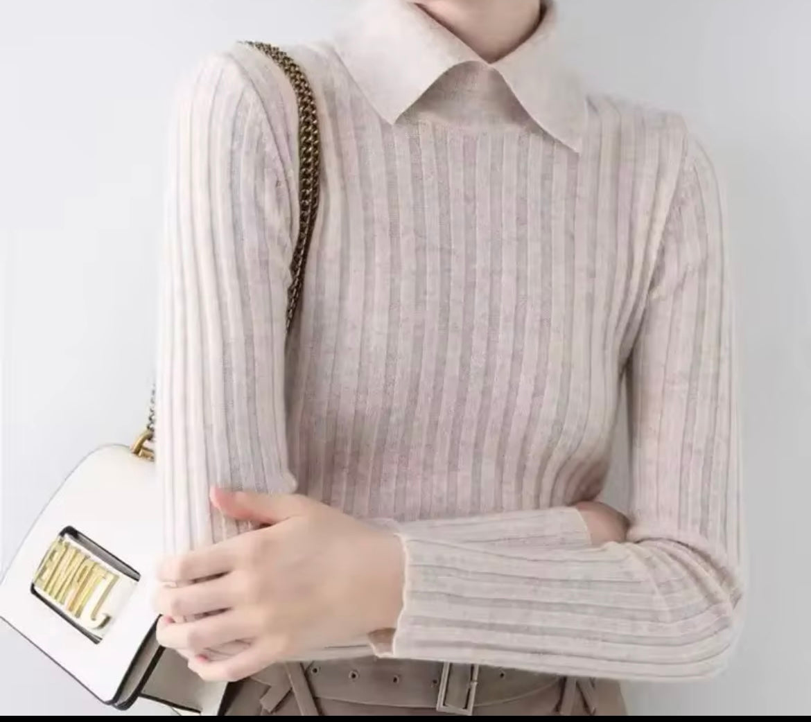 Mintlis mujer, punto de canalé, jersey New York, 7 colores, tallas (36-50)