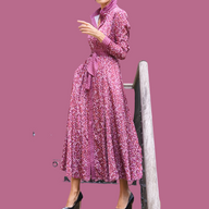 Vestido ROMA MULTICOLOR Y ROSA , 2 colores estampados, 4 tallas