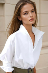 Mintlis mujer algodón camisa japonesa, 3 colores, tallas (36-48)