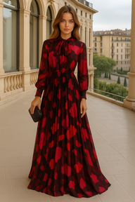 Mintlis mujer de gasa plisada, vestido Hilton, 2 colores, tallas (36-46) made in India