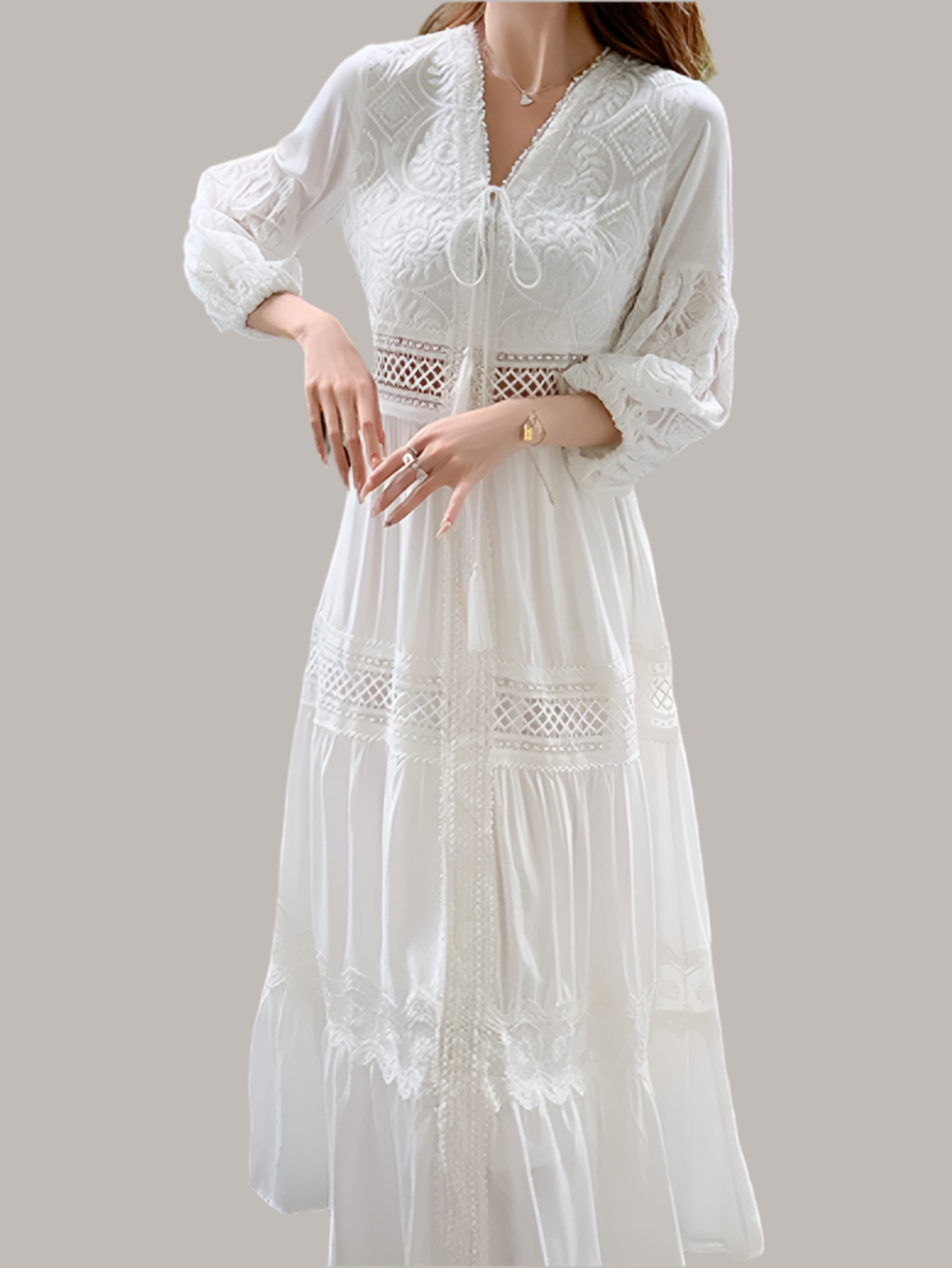 Jamaica cotton lace and embroidery dress, 5 sizes