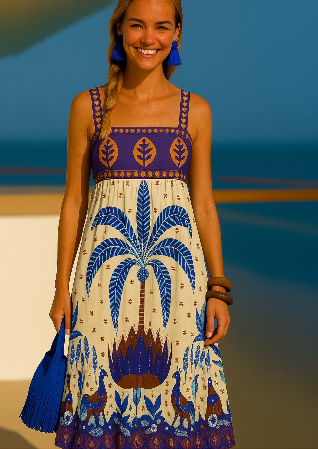 -30% OFF vestido Lisbon con espalda elástica, 5 estampados, tallas (36-44)